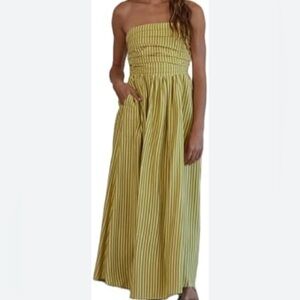 Together Yellow and White Striped Dress